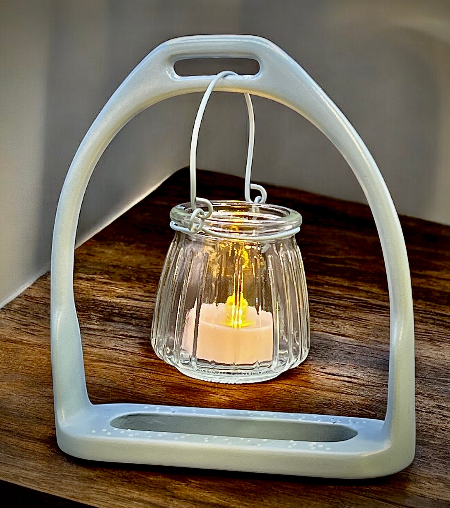 English Stirrup Candle Lights - Baby Blue