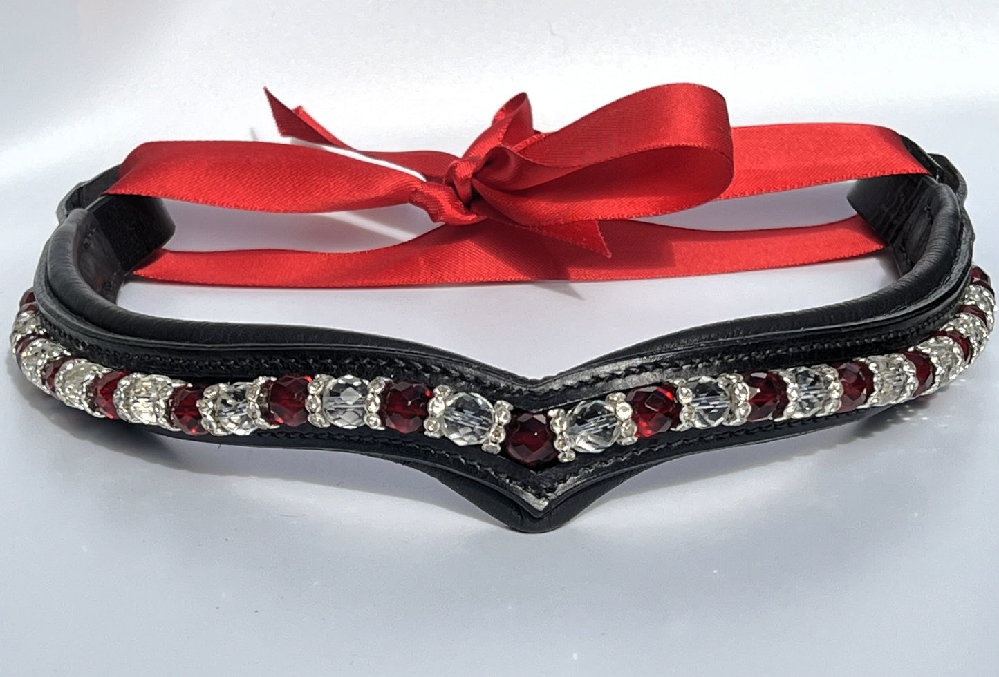Crimson Bling Browband - Quick Snap Loops (17")