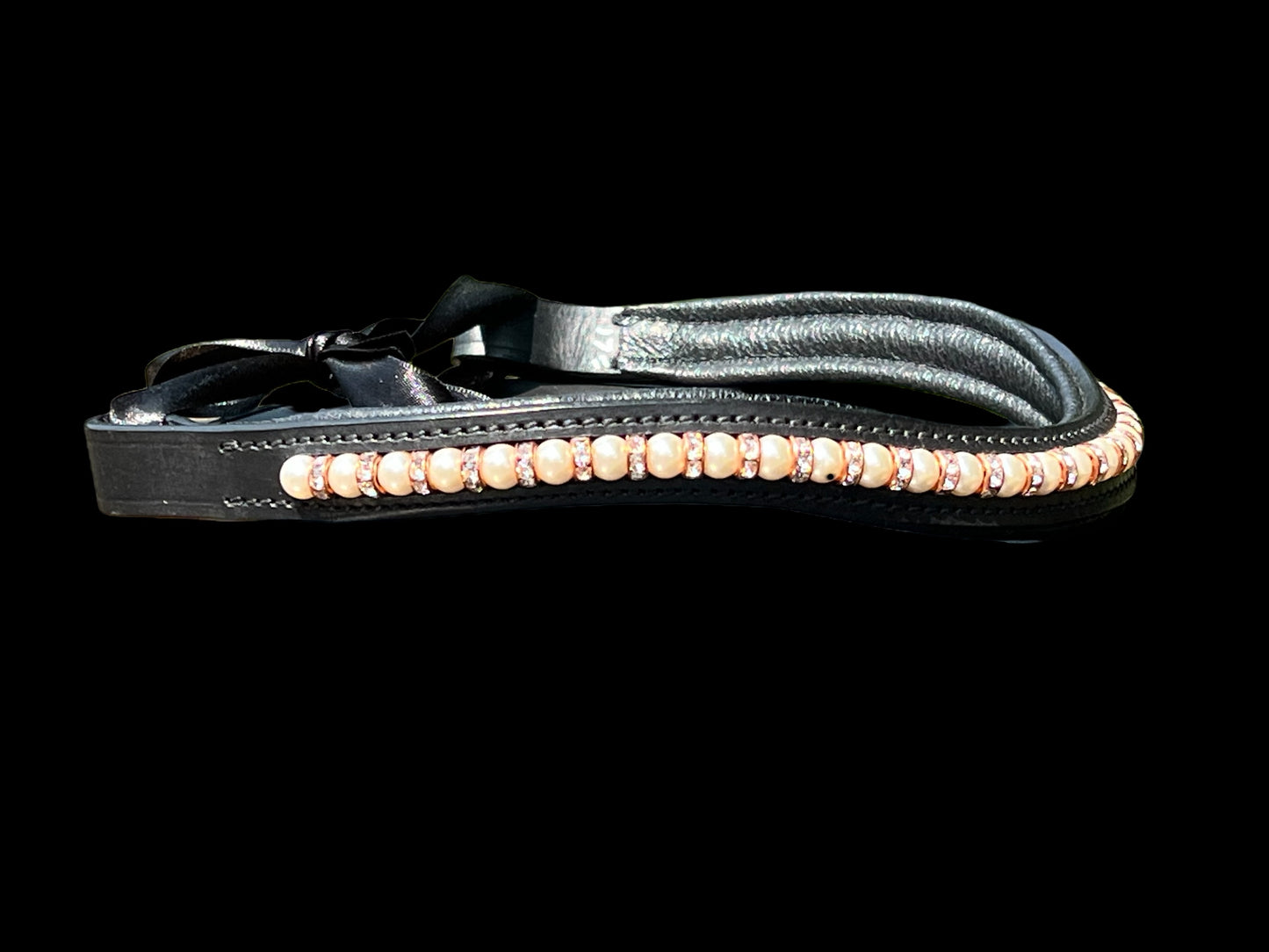 Pearl & Rose Gold Bling Browband (17")