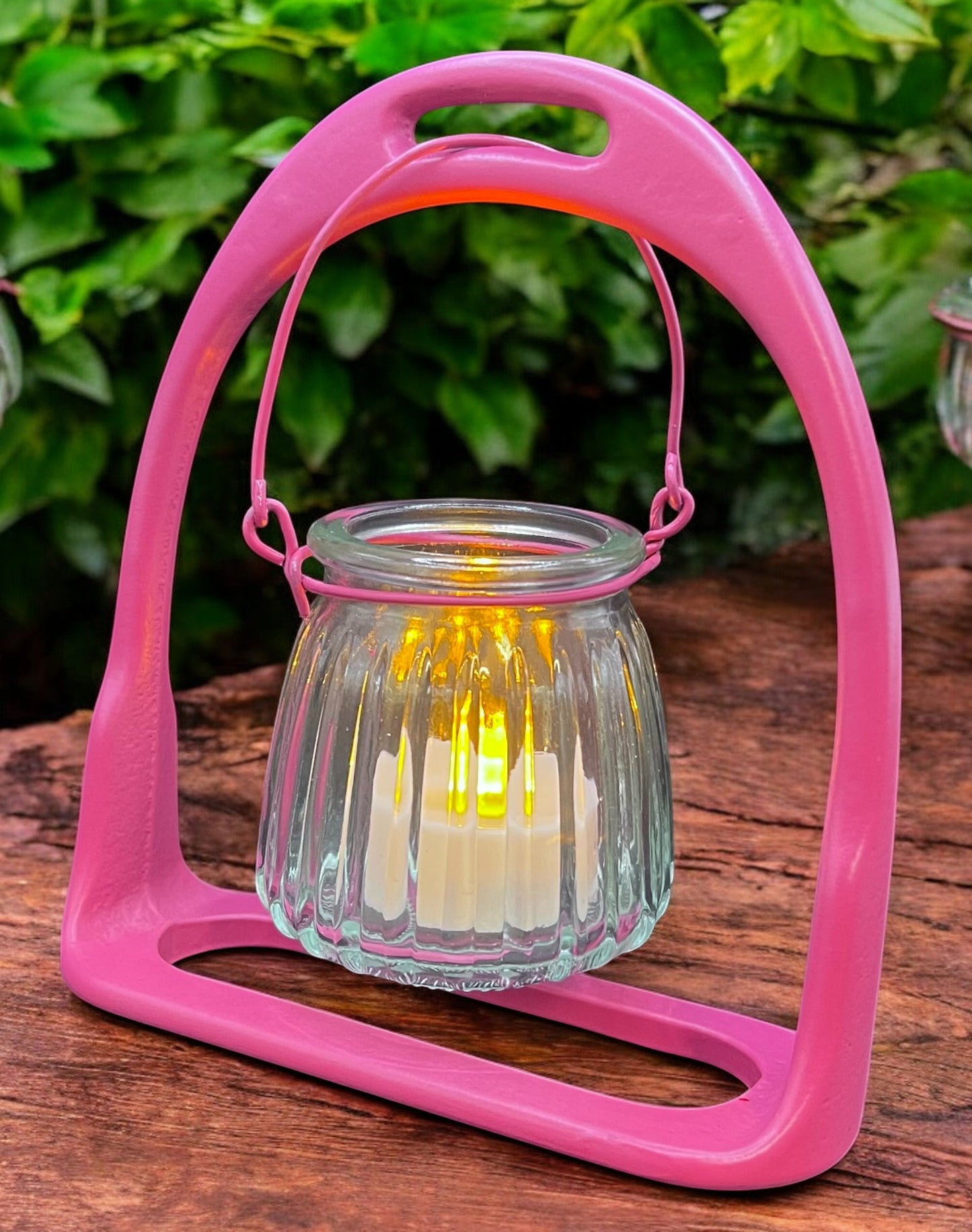English Stirrup Candle Lights - Pretty in Pink