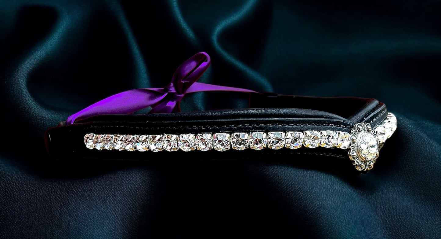 Crystal Concho Browband w/ Quick Snap Loops - 17"