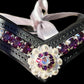 Amethyst Rhinestone Concho browband with Quick Snap Ends - 17”