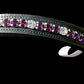 Amethyst Rhinestone Concho browband with Quick Snap Ends - 17”