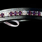 Amethyst Rhinestone Concho browband with Quick Snap Ends - 17”