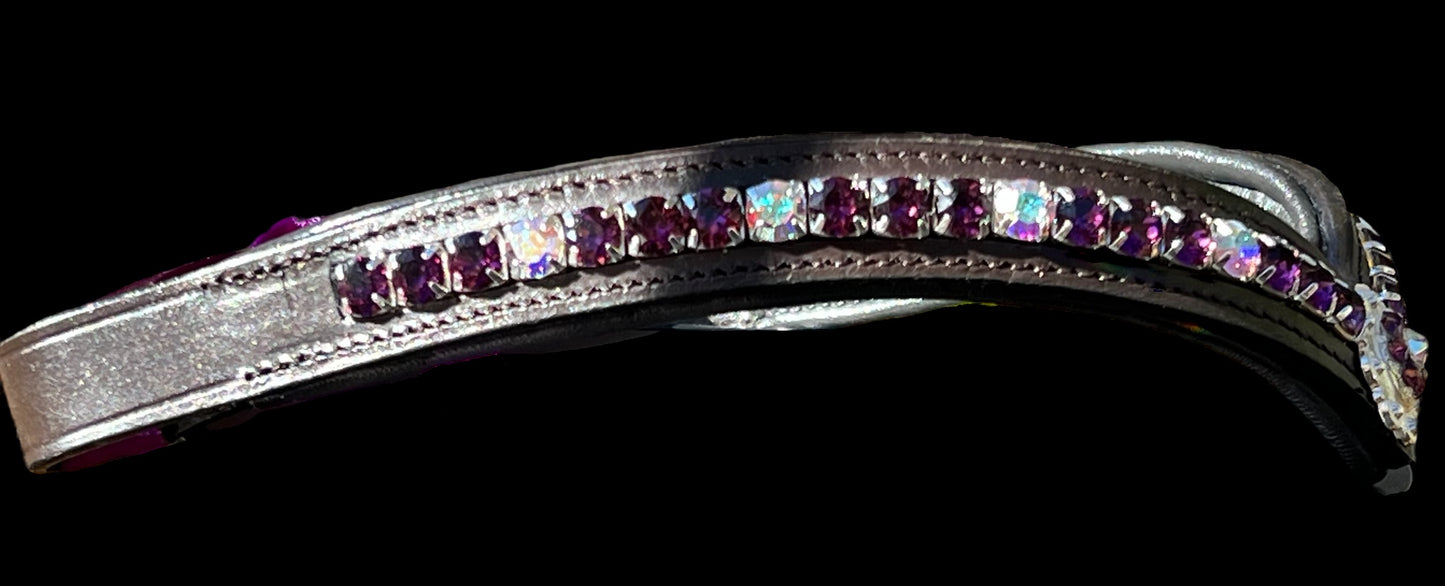 Amethyst & AB Rhinestone Concho browband - 17”