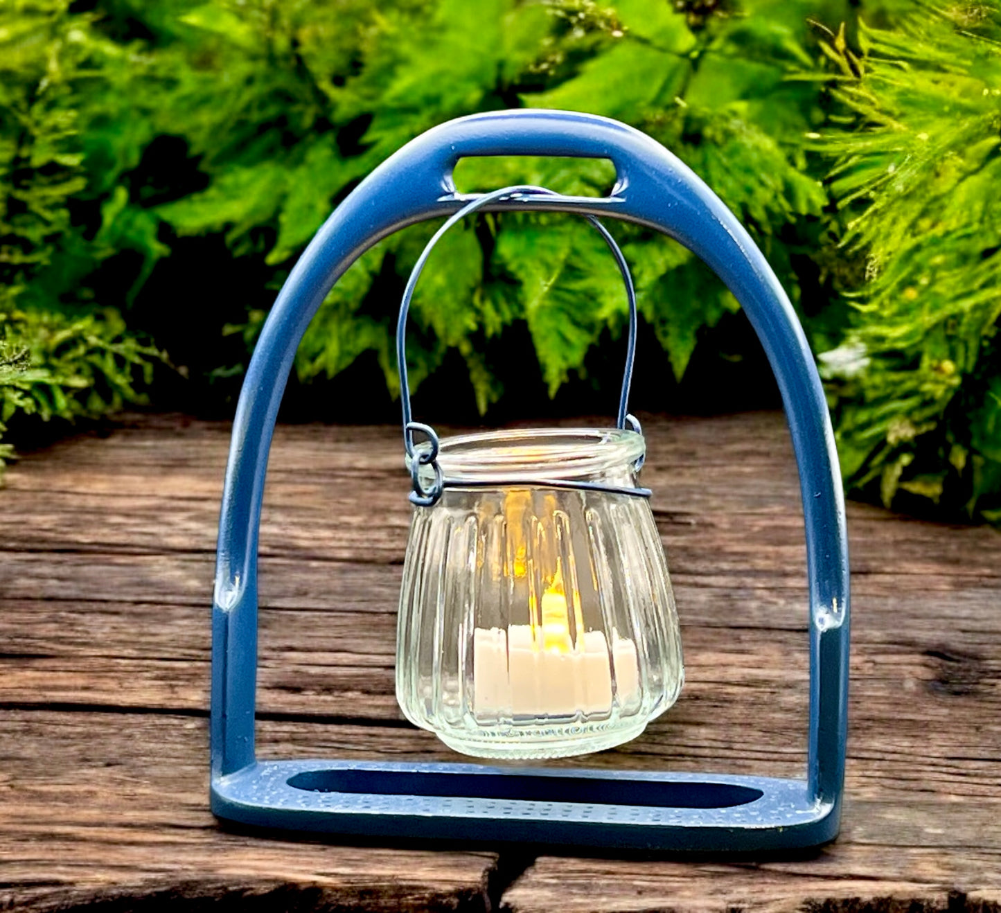 English Stirrup Candle Lights - Dark Blue