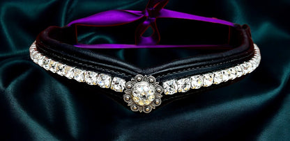 Crystal Concho Browband w/ Quick Snap Loops - 17"