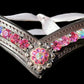 Rose & AB rhinestone concho browband with Quick Snap Ends - 16”