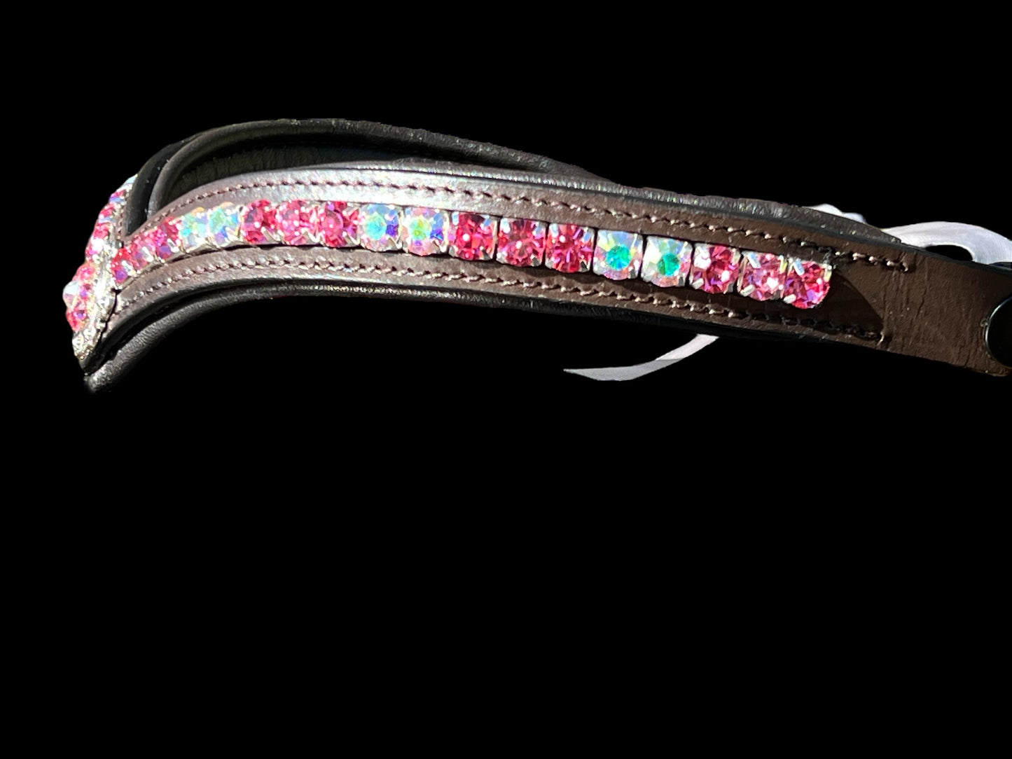 Rose & AB rhinestone concho browband with Quick Snap Ends - 16”