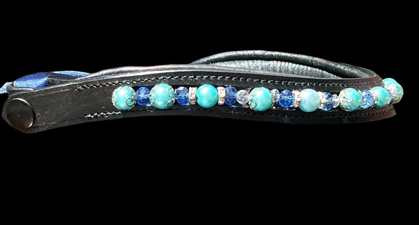 Ocean Bobbles Browband - Quick Snap Loops (16")