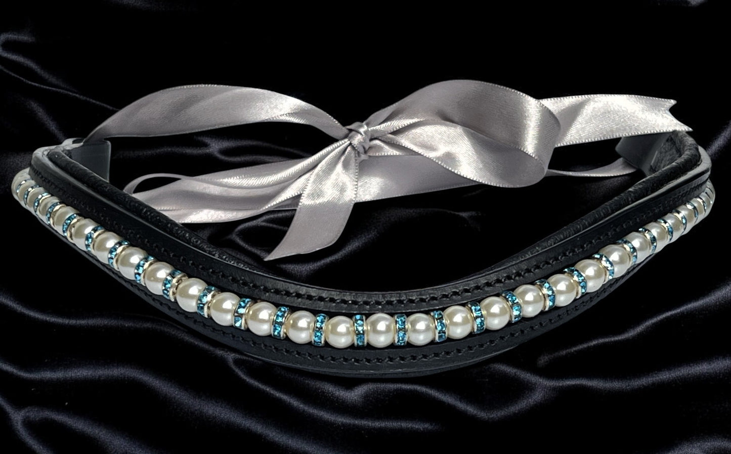 Pearl & Aqua Bling Browband