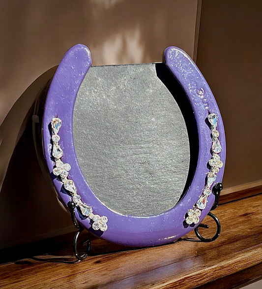 Horseshoe Photo Frame - Plum & Rhinestone