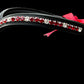 Scarlet Rhinestone Concho browband with Quick Snap Ends