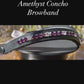 Amethyst Rhinestone Concho browband with Quick Snap Ends - 17”