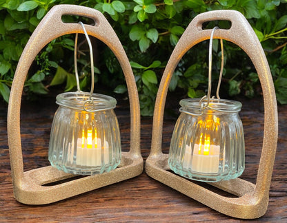 English Stirrup Candle Lights - Sparkling Rose Gold