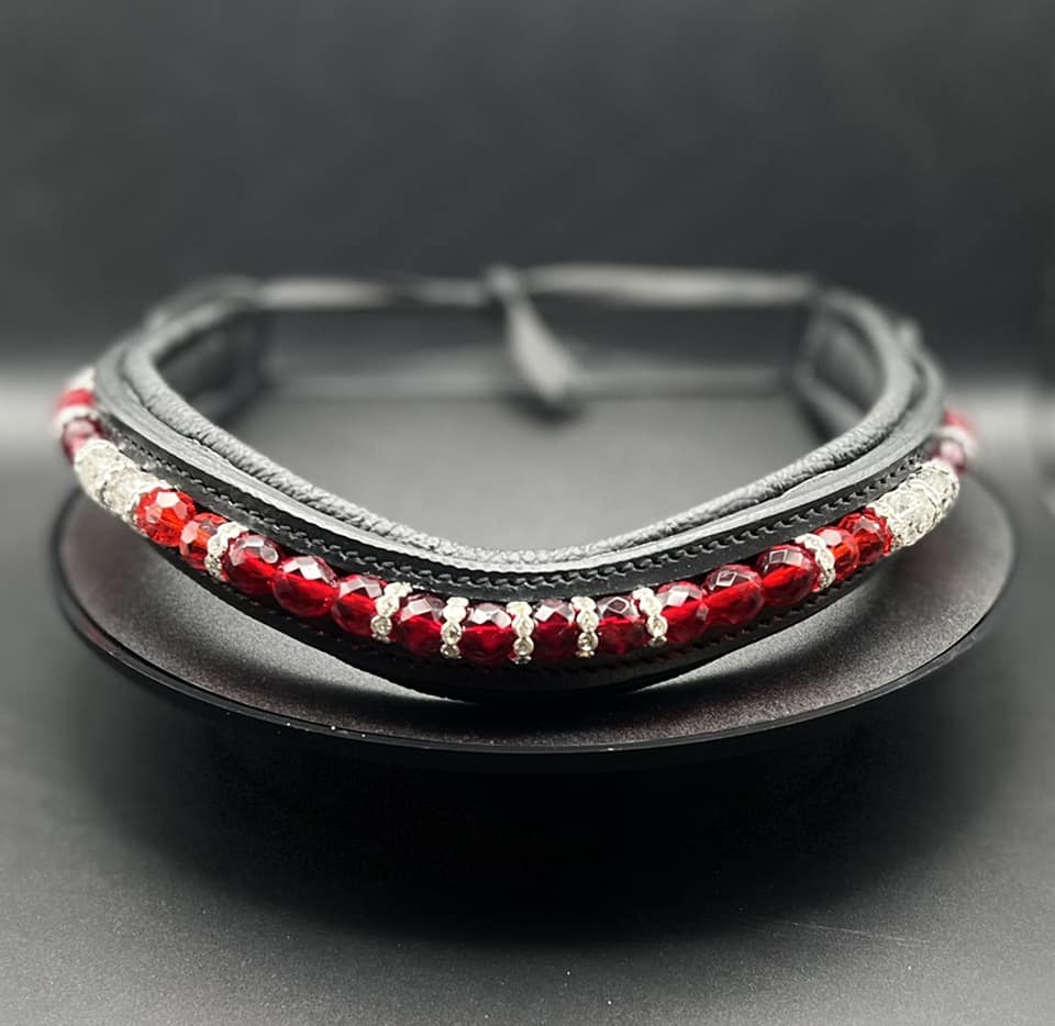 50 Shades of Red Browband - Quick Snap Loops