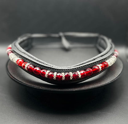 50 Shades of Red Browband - Quick Snap Loops