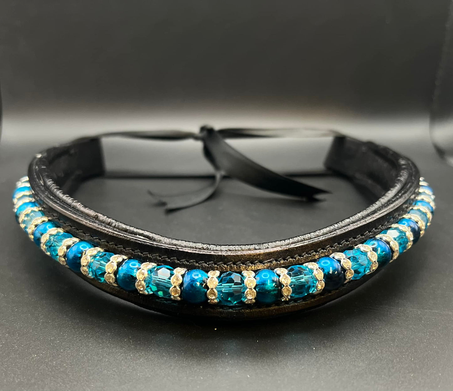 Teal & Bling Browband - Quick snap loops